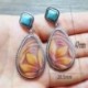 Nők barna türkiz ötvözet fül Stud Dangle bohém fülbevaló esküvői ékszerek