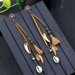 Női Divat Vintage Fülbevaló Bohém Hosszú címer Fringe Boho Dangle Fülbevaló