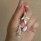 925 Ezüstözött virág fülbevaló Vintage kézzel készített csepp fülbevaló ékszerek