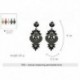 Zöld Divat elegáns kristály strasszos fül Stud Dangle csepp fülbevaló Charm ékszerek