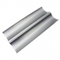 1X (Élelmiszer-osztályú szénacél 2 hornyos hullámú francia kenyérsütő tálca a Bague Z8N5-hez