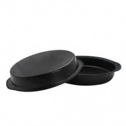 2X (2 darabos sütőkészlet, 8 hüvelykes dupla fogantyúval ellátott pizzatálca, nem tapadós mély pizza Bakin F3V1