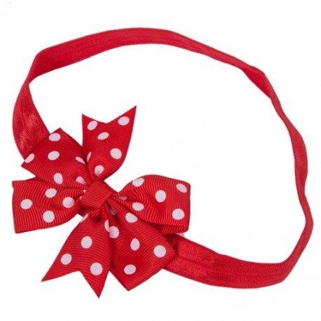 2X (Red Baby Bowknot Fehér Pöttyös Fejpántos Hajpánt N1O2)