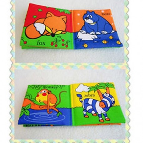 Puha anyagból készült Baby Children Intelligence Cloth Book - Animal Kingdom