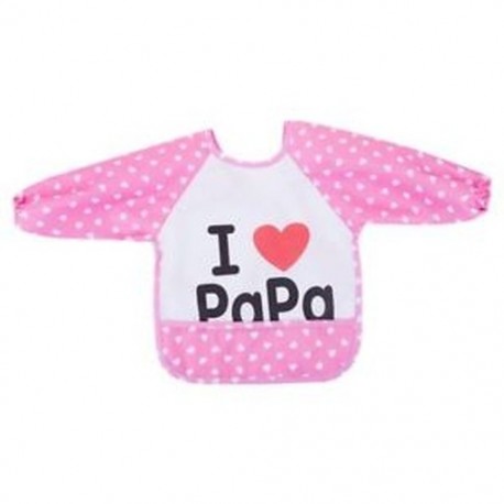 Lovey Cartoon csecsemő kisgyermek vízálló ujjú vállpántos gyerek etetése Smoc X3L4