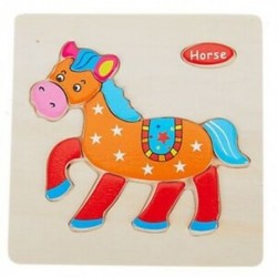 2X (Színes, fából készült puzzle-játékú babajátékok, oktatási fejlesztési játékok Ba R3G7