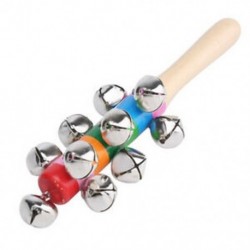 2X (aranyos, fából készült baba gyerek Rattle Pram Crib zenei Bell Stick Shaker játék T3I4)