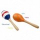 2X (2 db 20 cm-es gyerek fa Maracas Rattle Shakers, zenei nevelés az O8U5-ig