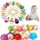 2X (2 db 20 cm-es gyerek fa Maracas Rattle Shakers, zenei nevelés az O8U5-ig