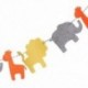 5X (aranyos filc szalagfüzér oroszlán elefánt zsiráf dekoráció a gyermeknek U6A3