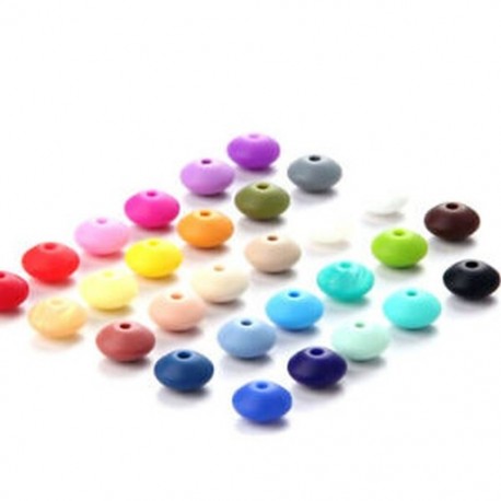 5X (100 db rágószilikon gyöngyök Lencse Abacus 12 X 6Mm Bpa ingyenes fogdiy D1C4