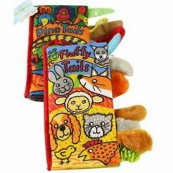 8X (JOLLYBABY 2 Pack Állatok Sztereoszkópos Farok Szövetkönyv Baby Early Learni S6S9