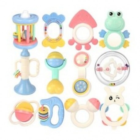 6X (Baby Rattles Teethers Set műanyag rajzfilm Jingle Bell csecsemőjátékok Newbor G2S8