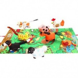 6X (Jollybaby baba 3D-s jelenet farm baba ruhával könyv drámai betéttel baba Rattle U6C6