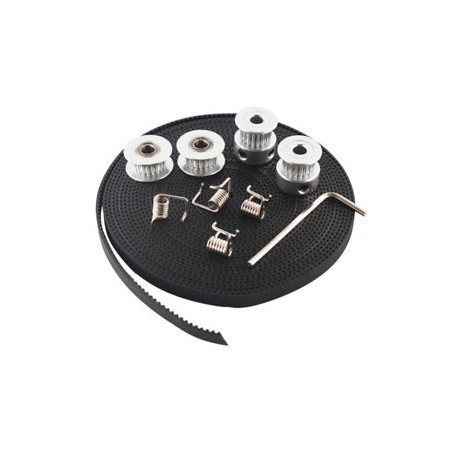 1X (2X GT2 szíjtárcsa 20 fogazott furat 5 mm   GT2 6 mm fogasszíj és 2X tengelycsonk 4X Tens Y8I8
