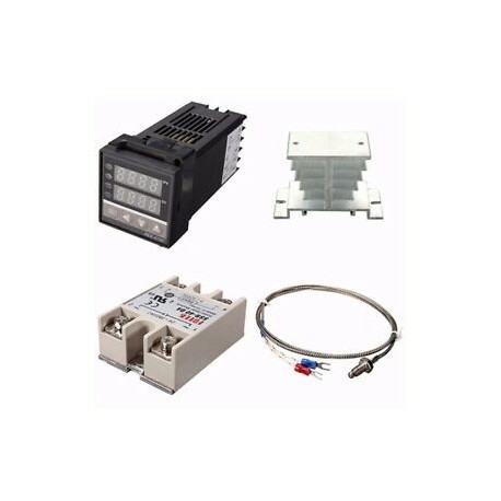 2X (Digitális 220 V PID REX-C100 hőmérsékletszabályozó   max.40A SSR   K Therm W4L2