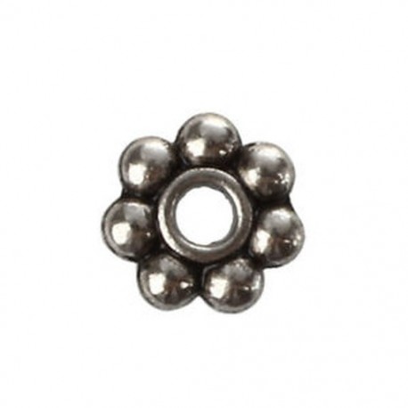 200 x 4 mm-es tibeti ezüst százszorszép spacer gyöngyök Charms Beads Q5S2