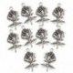 10 darabos antik ezüst ötvözet medál - Rose - A0879 X7R8