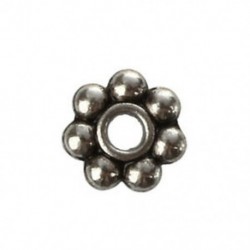 200 x 4 mm tibeti ezüst százszorszép spacer gyöngyök Charms Beads M6O1