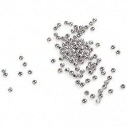 100 darabos rozsdamentes acél gyöngyök, kerek ezüst hang, 4 mm R7C1