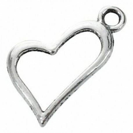 100 x Charm Medálok Szív Szerelem Tone 17 * 10mmďĽˆÓkori ezüst ďĽ Y5L4