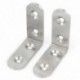 2X (50 mm x 50 mm L Alakú 4 lyukú sarokkonzol, ezüstszínű zárójelekkel 4 PCS C F0L3