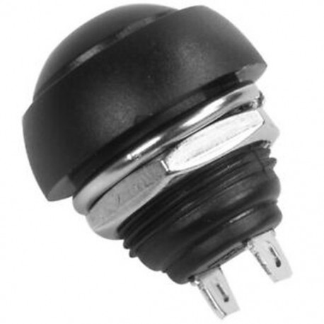 1X (fekete 5X darabos M4 12 mm-es vízálló pillanatnyi BE / KI nyomógomb kerek SPST U5F8