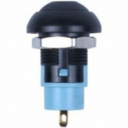 1X (vízszintes On-Off reteszelő 12 mm nyomógombos kapcsoló SPST 2A IP67, fekete M8P7)