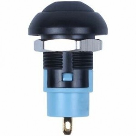 1X (vízszintes On-Off reteszelő 12 mm nyomógombos kapcsoló SPST 2A IP67, fekete M8P7)