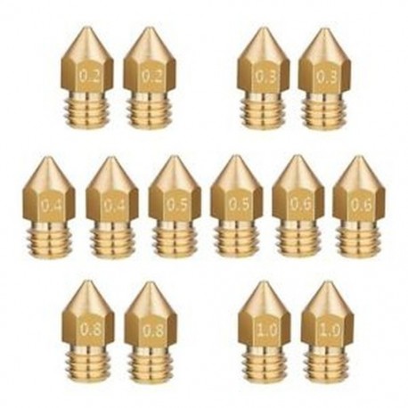 1X (14db MK8 extruderes sárgaréz fúvóka 3D-s nyomtató Makerbot számára, 7 méret 0,2 N3F6