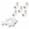 20 mm-es Pvc Tee háromutas vízcső-cső adapter csatlakozók Fehér 5 db és Dia 90 C6S5