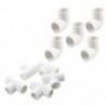 20 mm-es Pvc Tee háromutas vízcső-cső adapter csatlakozók Fehér 5 db &amp  Dia 90 Q6X8