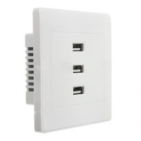Univerzális 3 portos USB 2.0 fali töltőaljzat 10A intelligens kimeneti lemez F7T7