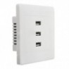 Univerzális 3 portos USB 2.0 fali töltőaljzat 10A intelligens kimeneti lemez F7T7