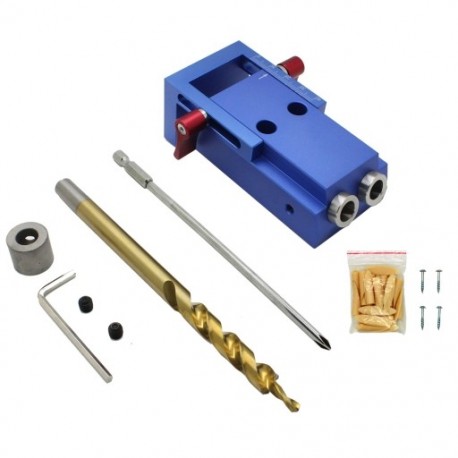 Famegmunkáló zsebfurat-szúrókészlet 9,5 mm-es lépésfúróval, ütköző gallérral a Kreg M N1W1-hez