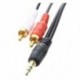 3 méter 3,5 mm-es hím - 2 x RCA Twin Gold audio sztereó hangszóró vezeték A3X1 J6Y1