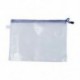 3X (12 db fehér műanyag cipzáras tolltartó irattartó zacskók mappák zsebek O1Y9)