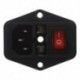 1X (fekete műanyag ház AC 250V 15A 3 P C14 tápcsatlakozó w / D7B4 billenőkapcsolóval)