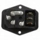 Fekete műanyag ház AC 250V 15A 3 P C14 aljzat és billenőkapcsoló I6L4
