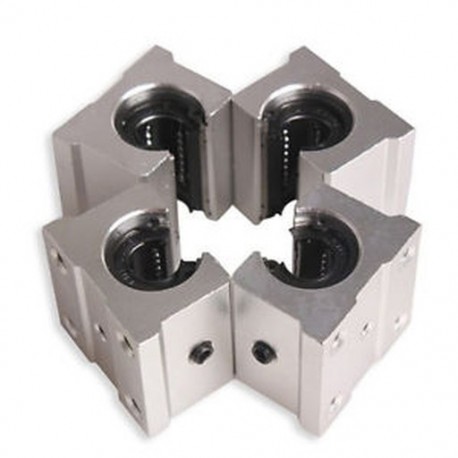 4 x SBR12UU 12 mm-es alumínium lineáris mozgásirányító csapágy blokk, ezüst C5C3 K3U4