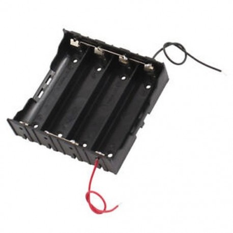 20x (téglalap párhuzamos 2 vezetékes 4 x 3,7 V 18650 elemtartó tokban, fekete A6A2