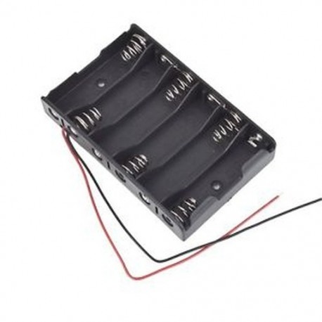6x1.5V AA 2A CELL elem akkumulátor tartó tárolódoboz 9V tok   vezetékes huzal B E1A6