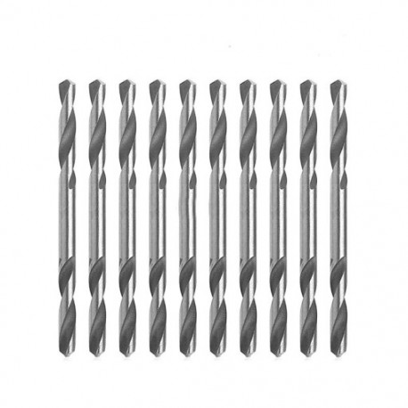 2X (10 db / 3 mm-es készlet HSS dupla végű spirális torziós fúrószerszám fúrók V9K3)