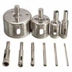 10 db gyémánt lyukfűrész 3-50 mm-es fúrógép-fűrészkészlet csempe kerámia márványüveg C G9X7