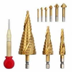 3 db spirál, 4 mm-től 32 mm-ig, többlyukú 29 lyukba bemélyítve, 29 méretű lépésfúrók és Y8E7