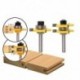 Router bitkészlet, 3 db 1/4 hüvelykes szárnyal és horonyval Router bit és fordított Y7D7