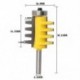 Router bitkészlet, 3 db 1/4 hüvelykes szárnyal és horonyval Router bit és fordított Y7D7