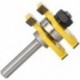 Router bitkészlet, 3 db 1/4 hüvelykes szárnyal és horonyval Router bit és fordított Y7D7