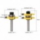Router bitkészlet, 3 db 1/4 hüvelykes szárnyal és horonyval Router bit és fordított Y7D7