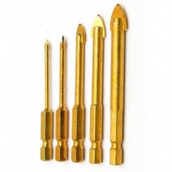 10X (5 db hatszögű üveg- és csempefúró-készlet, fúrószár üveglap, 3mm, 4 E0P6